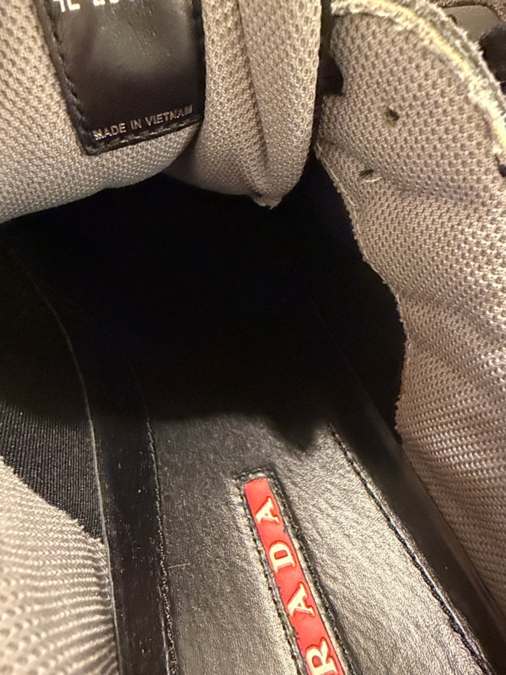 Prada Men's Dark Brown and Black Suede Mesh Sneakers - Picture 5 of 15